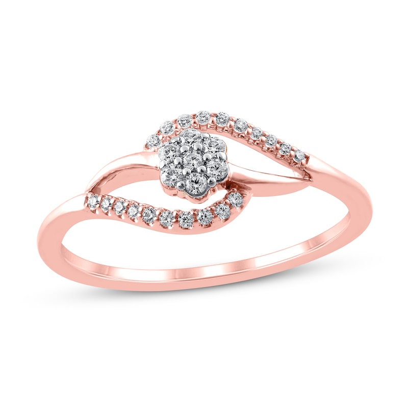 Diamond Ring 1/8 ct tw Round 10K Rose Gold