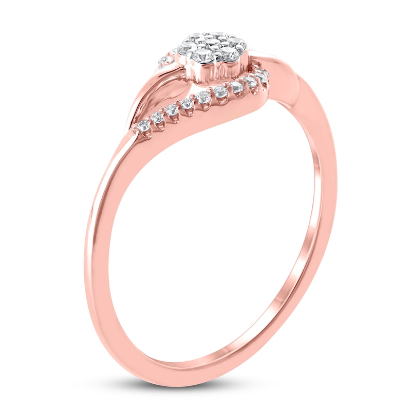 Main Image 2 of Diamond Ring 1/8 ct tw Round 10K Rose Gold