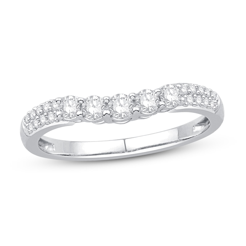 Main Image 1 of Diamond Contour Ring 3/8 ct tw Round 14K White Gold