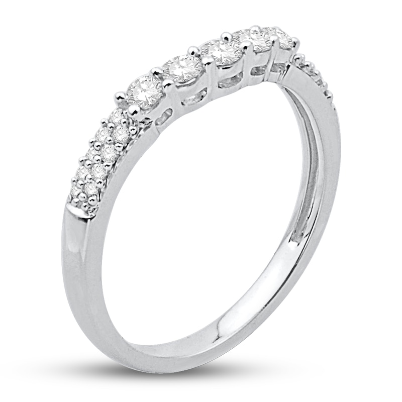 Diamond Contour Ring 3/8 ct tw Round 14K White Gold