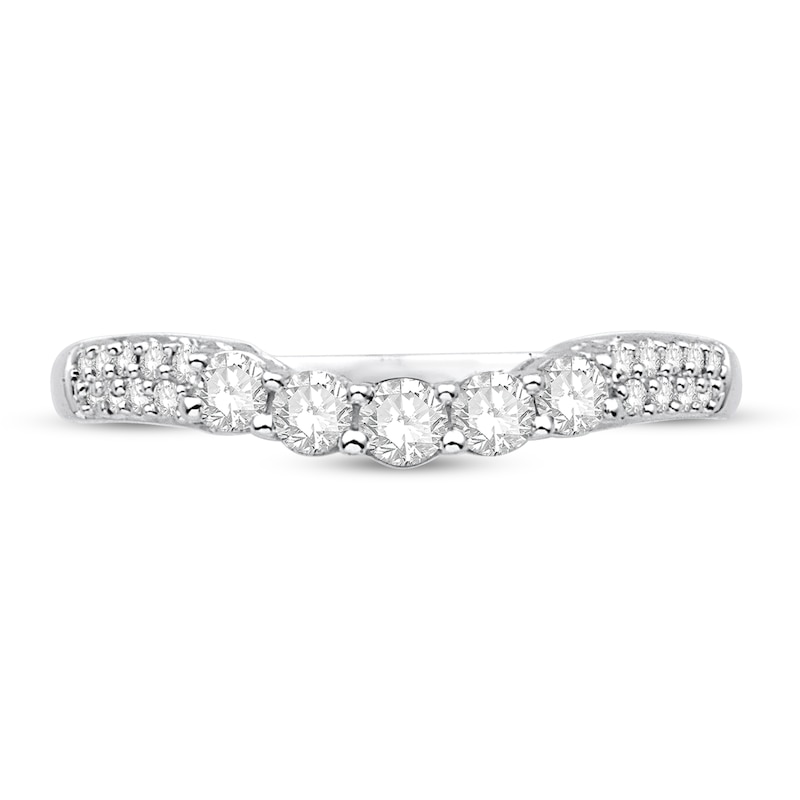 Diamond Contour Ring 3/8 ct tw Round 14K White Gold