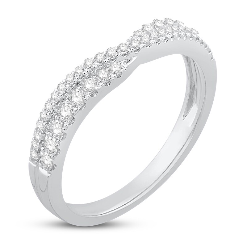 Diamond Contour Ring 1/3 ct tw Round 14K White Gold