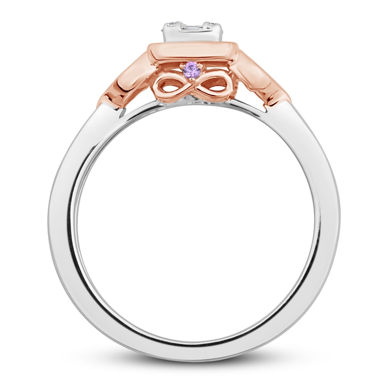 Main Image 2 of Diamond Promise Ring 1/6 ct tw Baguette/Round 10K Two-Tone Gold