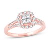Thumbnail Image 0 of Diamond Ring 1/2 ct tw Princess/Round 10K Rose Gold