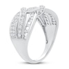 Diamond Ring 1 ct tw Round/Baguette 14K White Gold