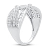 Thumbnail Image 2 of Diamond Ring 1 ct tw Round/Baguette 14K White Gold