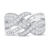 Thumbnail Image 2 of Diamond Ring 1 ct tw Round/Baguette 14K White Gold