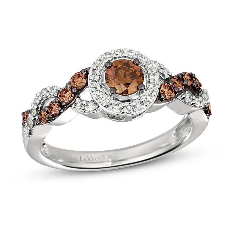Main Image 1 of Le Vian Chocolate Diamond Ring 3/4 ct tw 14K Vanilla Gold