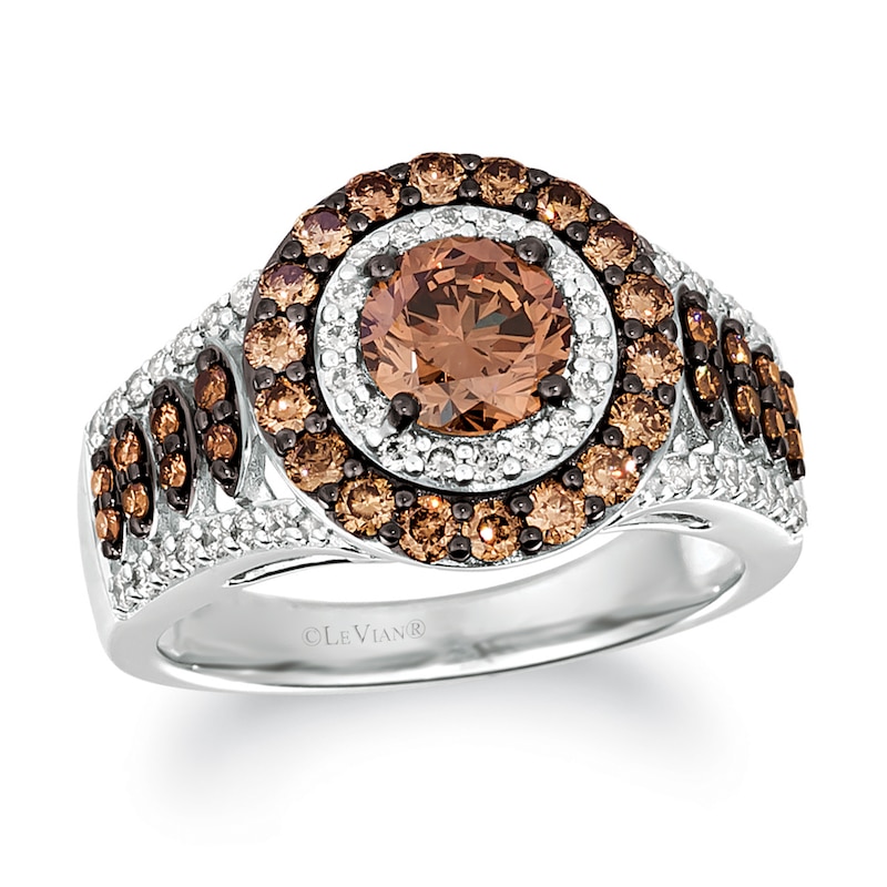 Main Image 1 of Le Vian Chocolate Diamond Ring 2 ct tw 14K Vanilla Gold