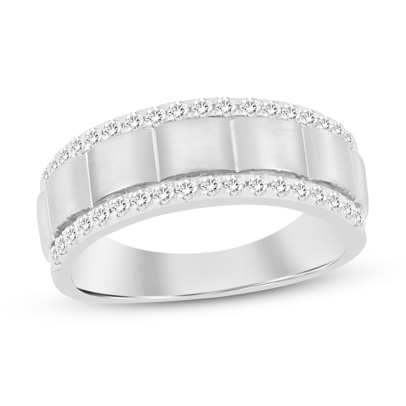 Main Image 1 of Men's Diamond Ring 1/2 ct tw Round 14K White Gold