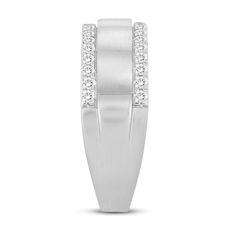 Main Image 2 of Men's Diamond Ring 1/2 ct tw Round 14K White Gold