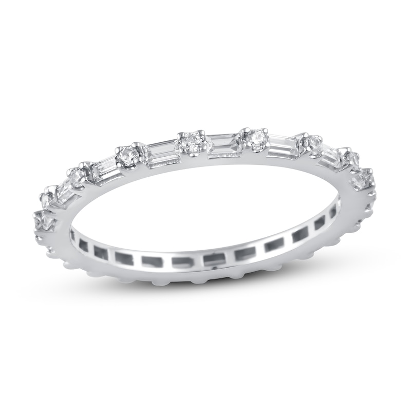 Main Image 1 of Diamond Eternity Band 5/8 ct tw Round/Baguette 14K White Gold