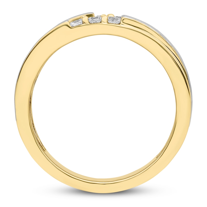 Main Image 2 of Men's Diamond Wedding Band 1/3 ct tw Round 14K Two-Tone Gold