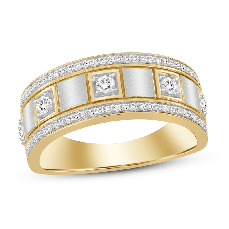 Men's Diamond Band 1/2 ct tw Round 14K Two-Tone Gold