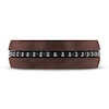 Thumbnail Image 3 of Men's Black Sapphire Wedding Band Brown Tungsten Carbide