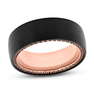 Men's Black Sapphire Tungsten Carbide Carbide Wedding Band