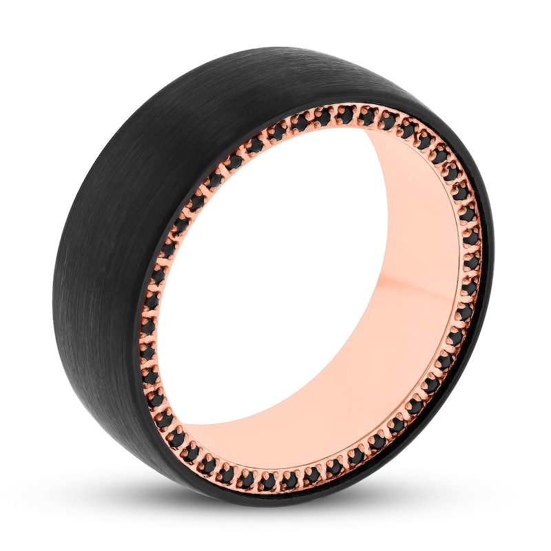 Main Image 2 of Men's Black Sapphire Tungsten Carbide Wedding Band