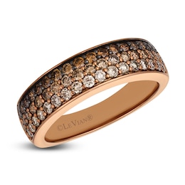 Le Vian Chocolate Diamond Ring 7/8 ct tw Round 14K Strawberry Gold