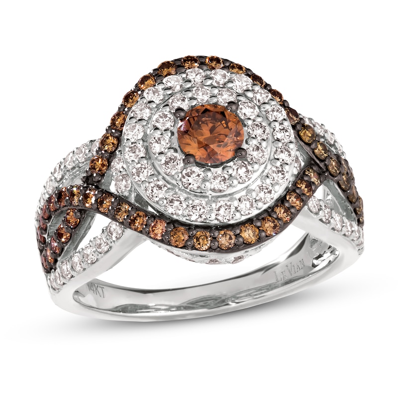 Main Image 1 of Le Vian Chocolate Diamond Ring 1-5/8 ct tw 14K Vanilla Gold