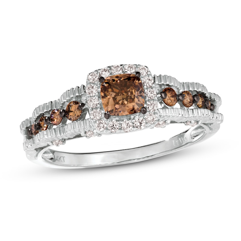 Main Image 1 of Le Vian Chocolate Diamond Ring 7/8 ct tw 14K Vanilla Gold