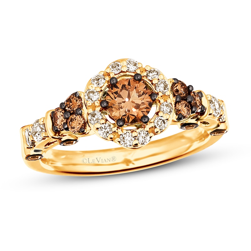 Main Image 1 of Le Vian Chocolate Diamond Ring 1 ct tw 14K Honey Gold