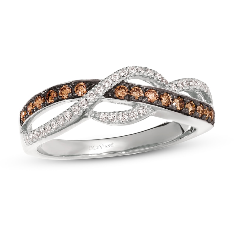 Main Image 1 of Le Vian Chocolate Diamond Ring 1/3 ct tw Round 14K Vanilla Gold