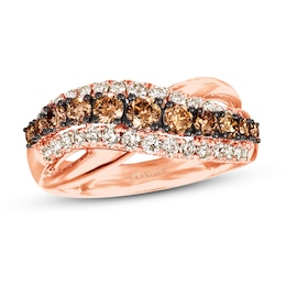 Le Vian Chocolate Diamond Ring 7/8 ct tw 14K Strawberry Gold