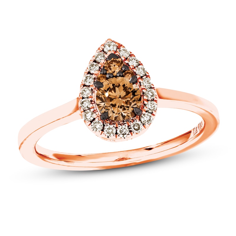 Main Image 1 of Le Vian Chocolate Diamond Ring 1/2 ct tw 14K Strawberry Gold