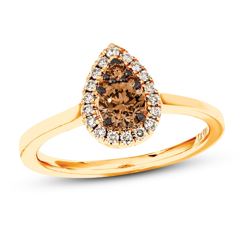 Main Image 1 of Le Vian Chocolate Diamond Ring 1/2 ct tw 14K Honey Gold