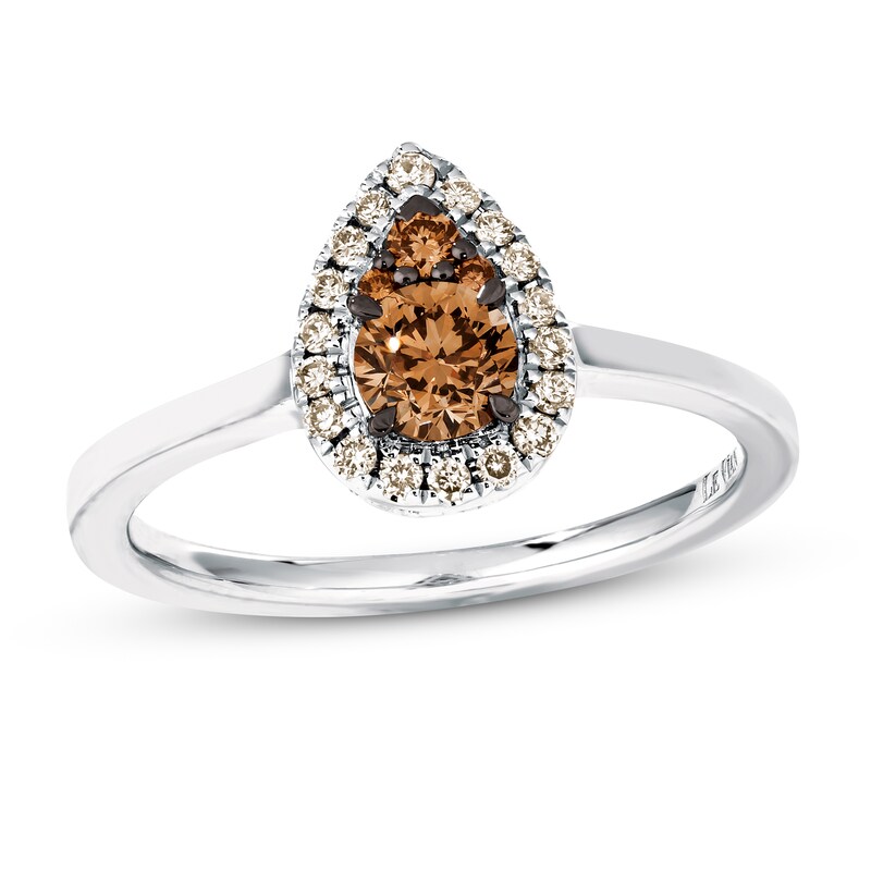 Main Image 1 of Le Vian Chocolate Diamond Ring 1/2 Round 14K Vanilla Gold