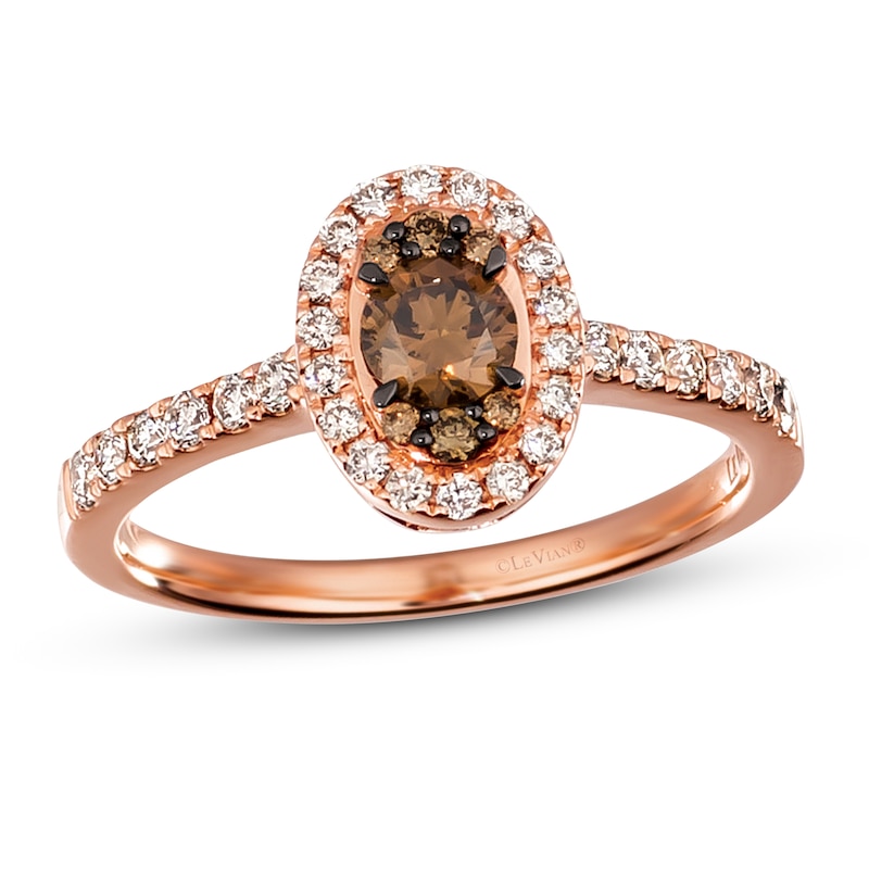 Le Vian Diamond Ring 5/8 ct tw Round 14K Strawberry Gold
