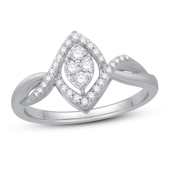 Diamond Promise Ring 14 ct tw Round 10K White Gold