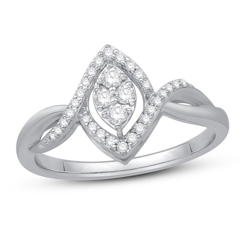 Diamond Promise Ring 1/4 ct tw Round 10K White Gold