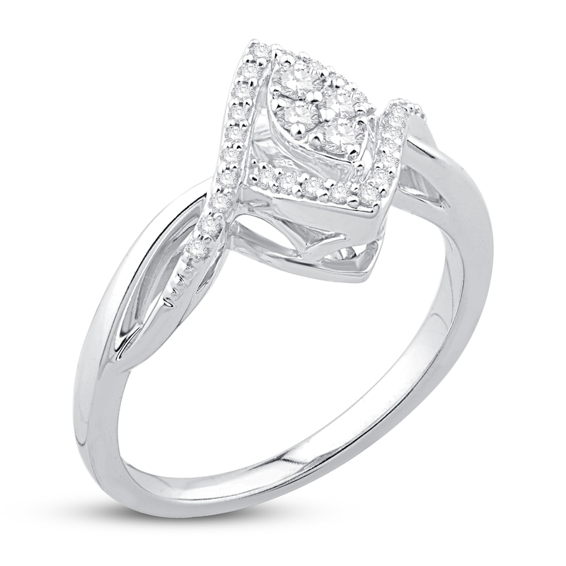 Main Image 2 of Diamond Promise Ring 1/4 ct tw Round 10K White Gold