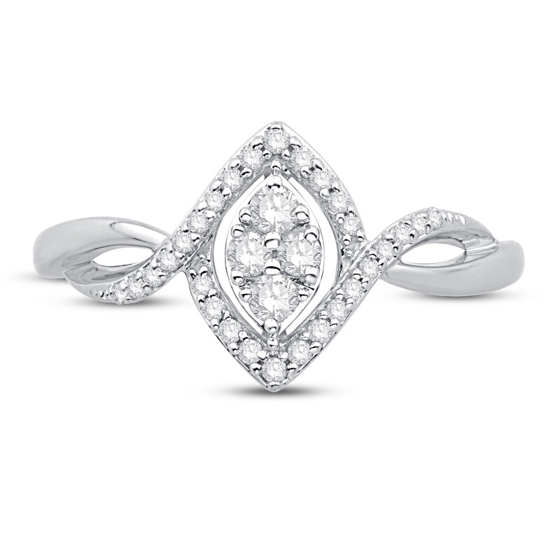 Main Image 3 of Diamond Promise Ring 1/4 ct tw Round 10K White Gold