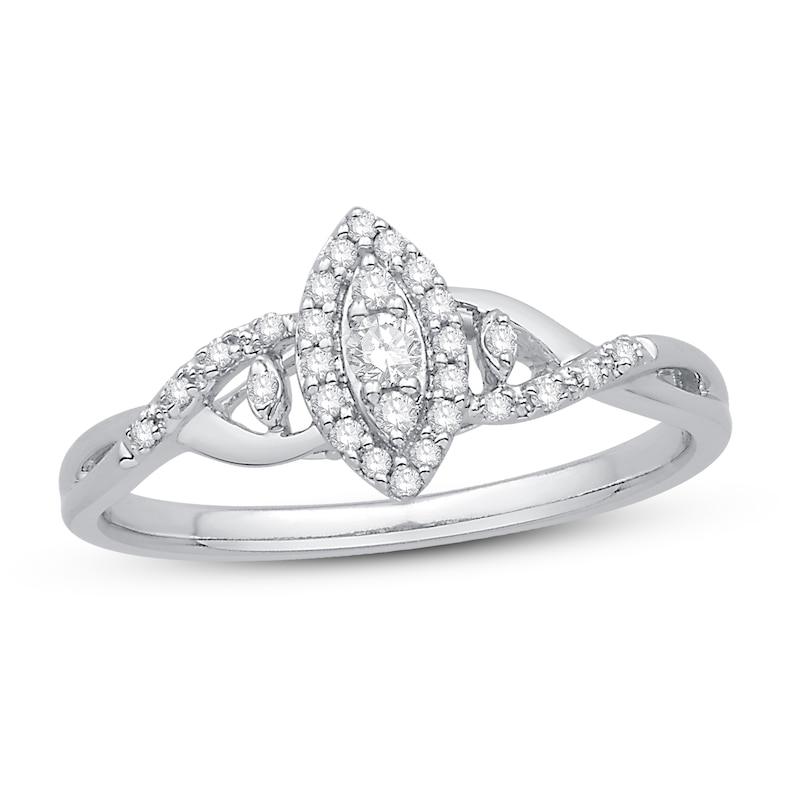 Main Image 1 of Diamond Ring 1/5 ct tw Round 10K White Gold