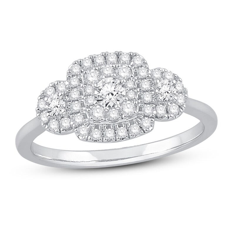 Diamond Ring 1/2 ct tw Round 10K White Gold