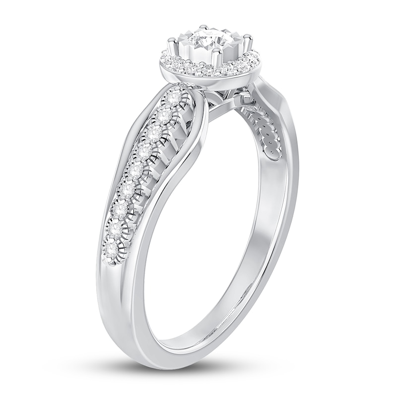 Diamond Ring 1/4 ct tw Round 10K White Gold