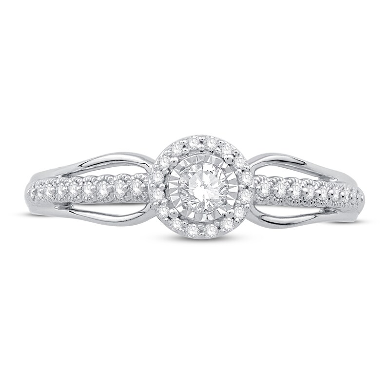Diamond Ring 1/4 ct tw Round 10K White Gold