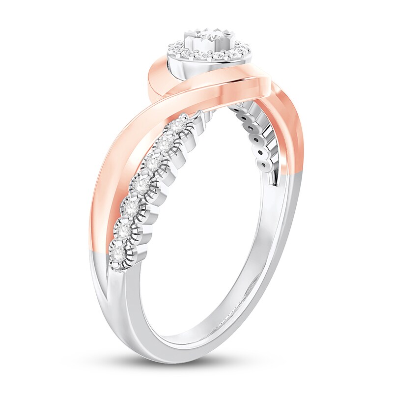 Diamond Promise Ring 1/8 ct tw Round 10K Two-Tone Gold
