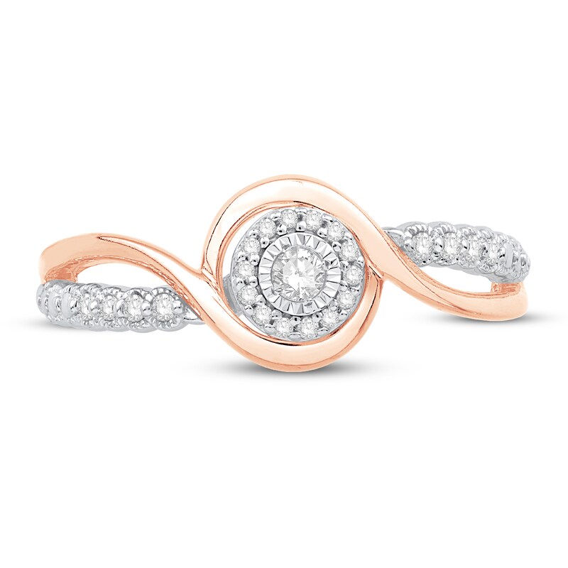 Diamond Promise Ring 1/8 ct tw Round 10K Two-Tone Gold