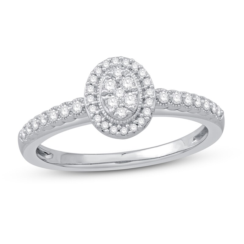 Diamond Ring 1/4 ct tw Round 10K White Gold