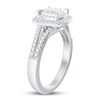 Thumbnail Image 1 of Diamond Ring 1/2 ct tw Round/Princess 10K White Gold