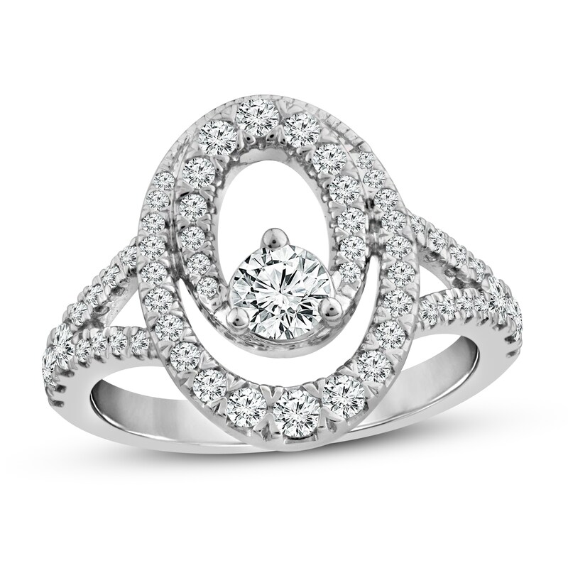 Closer Together Diamond Ring 1 ct tw Round 14K White Gold
