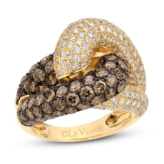 Le Vian Diamond Ring 4-3/8 ct tw Round 14K Honey Gold