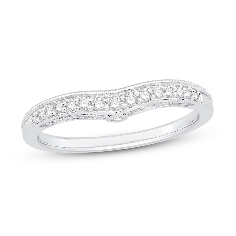 Main Image 1 of Diamond Contour Ring 1/6 ct tw Round 14K White Gold