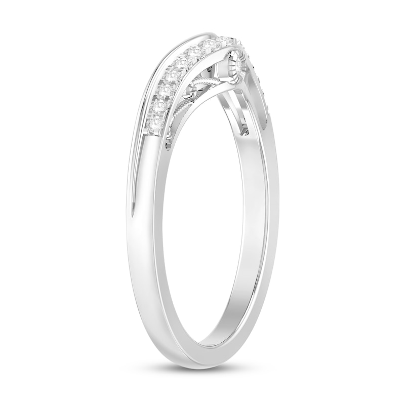 Main Image 2 of Diamond Contour Ring 1/6 ct tw Round 14K White Gold