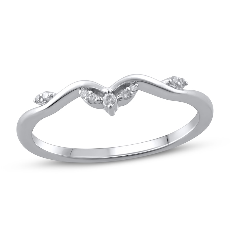 Main Image 1 of Contour Ring Diamond Accents 14K White Gold