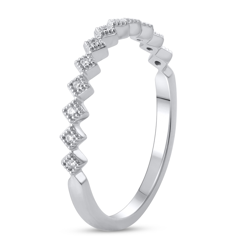 Main Image 2 of Diamond Stackable Ring 1/20 ct tw Round 10K White Gold