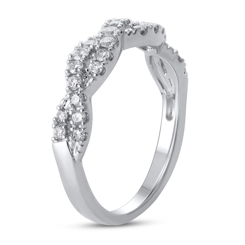 Main Image 2 of Diamond Anniversary Ring 1/2 ct tw Round 10K White Gold